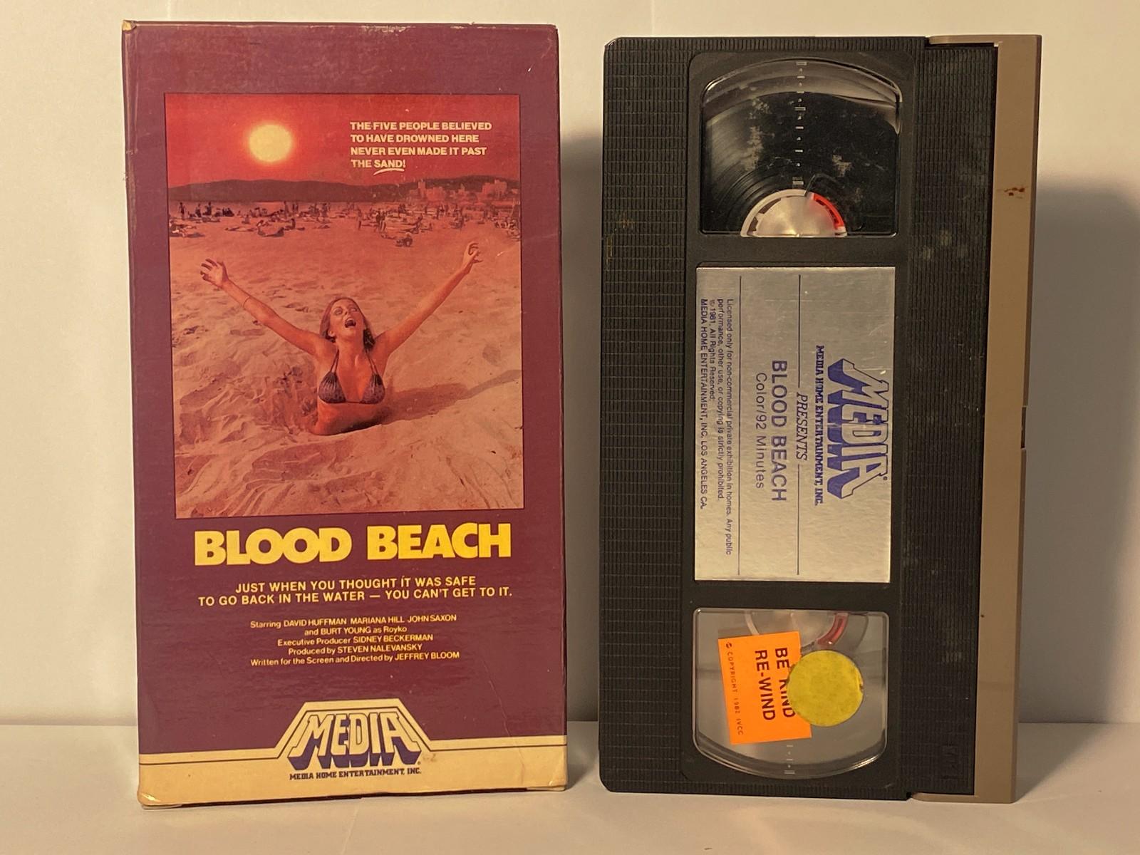 Blood Beach 1980 John Saxon Marianna Hill Creature Horror MEDIA ENT VHS Nice Box