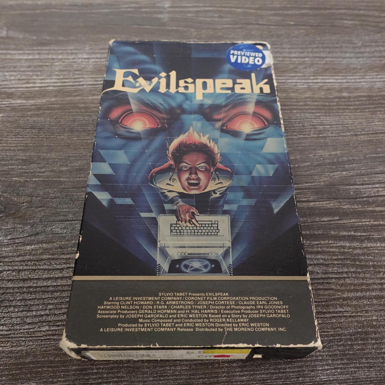 Vintage Evilspeak VHS Tape CBS Video Enterprises Color 92 Min Clint Howard USA
