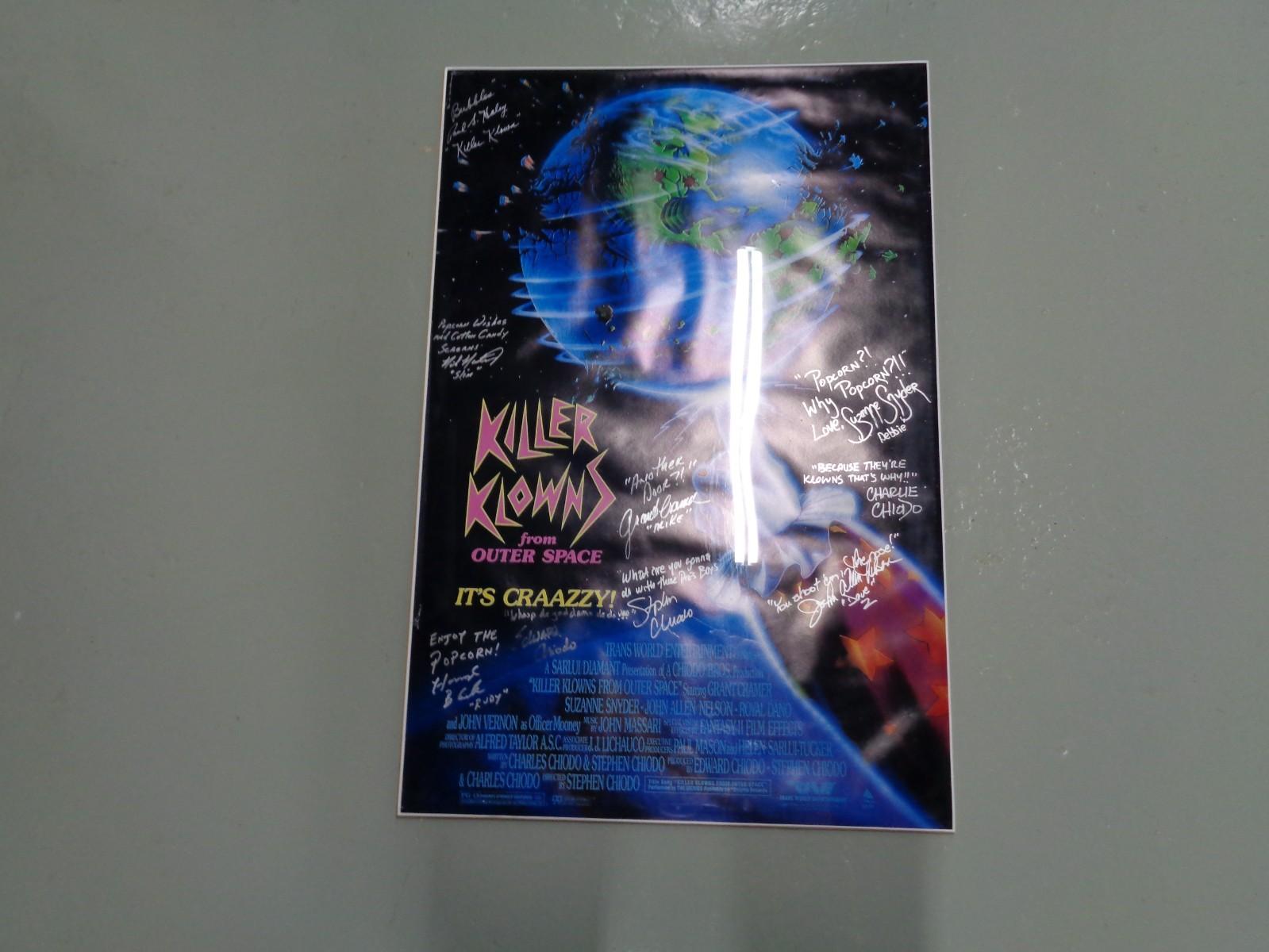 Killer Klowns From Outer Space 9x Cast Signed Movie Poster RARE With COA