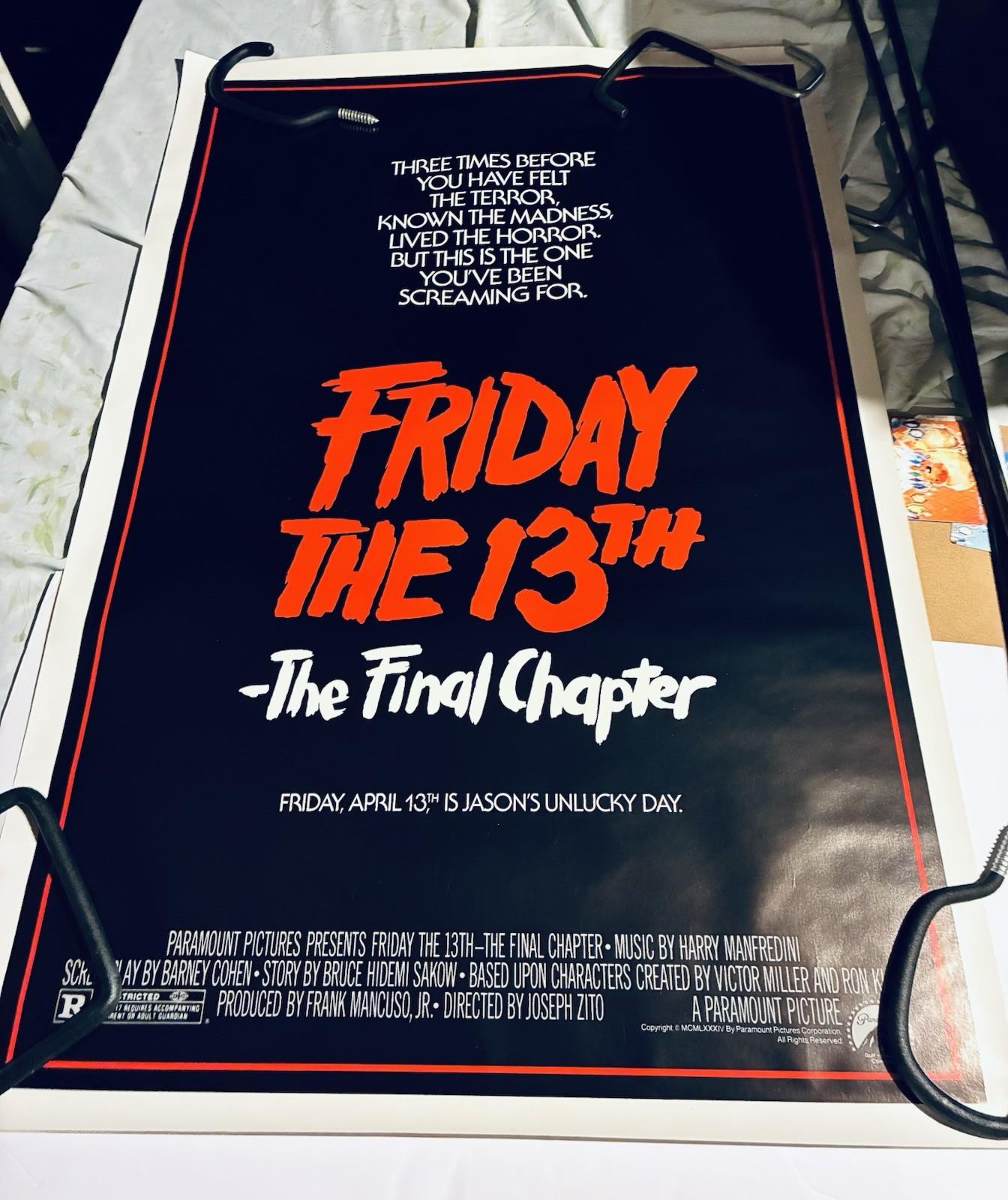FRIDAY The 13TH The FINAL CHAPTER MOVIE POSTER Original Authentic NOT FOLDED