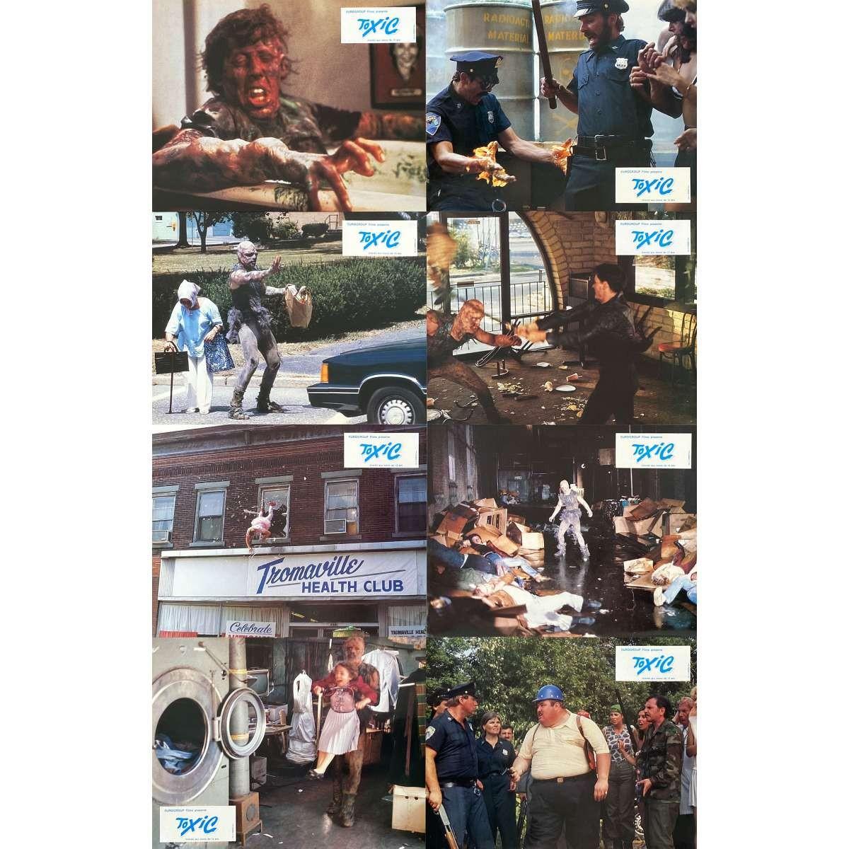 THE TOXIC AVENGER Lobby Cards x8 - 9x12 in. - 1984 - Lloyd Kaufman, Andree Maran