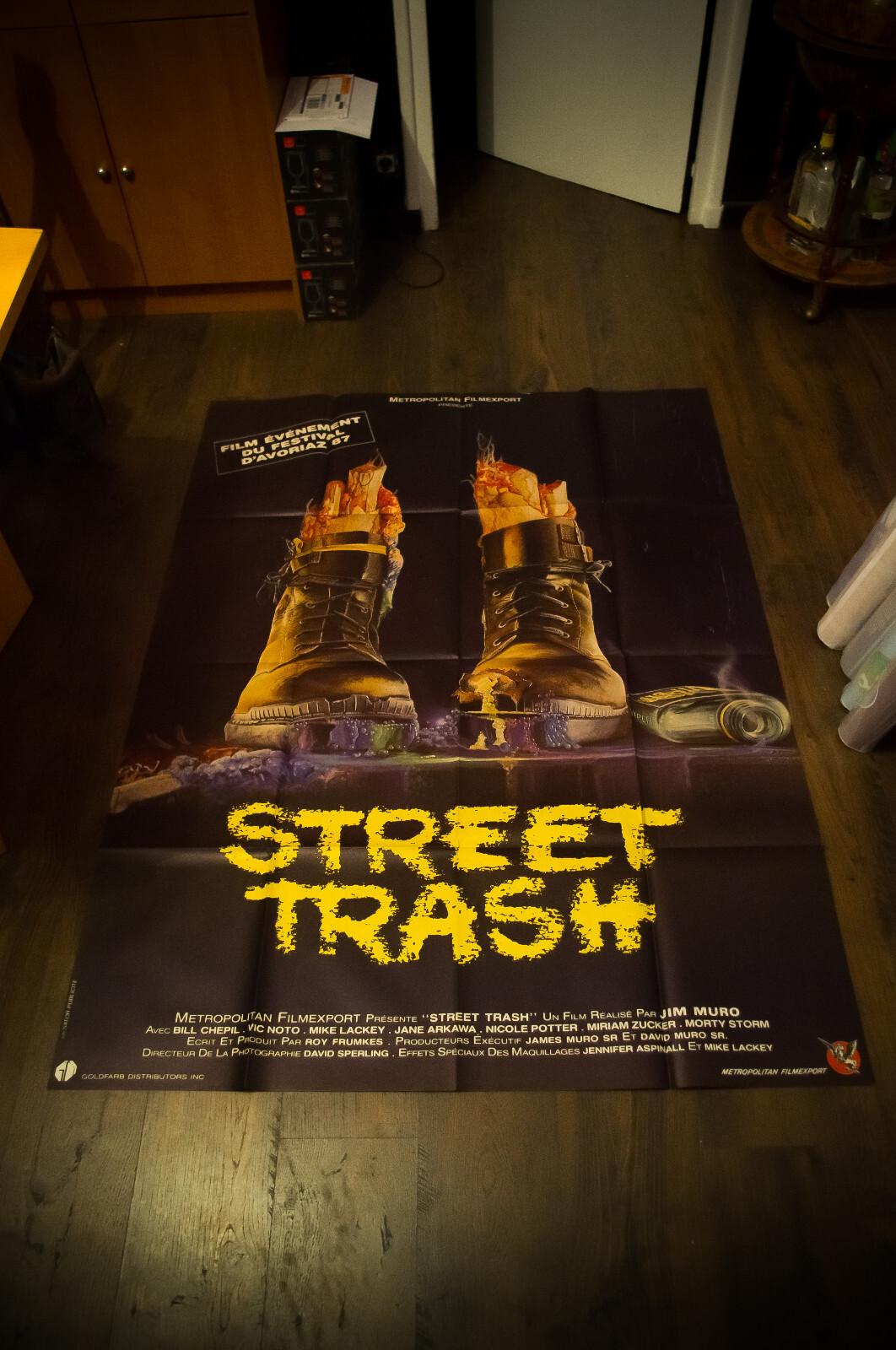 STREET TRASH Horror Film French Grande Vintage Movie Poster Original 1987