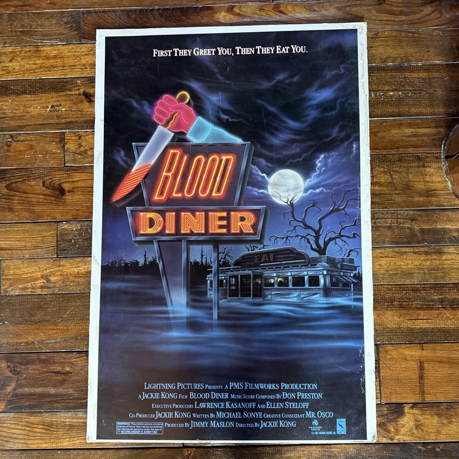 BLOOD DINER FF ORIGINAL VESTRON VIDEO POSTER JACKIE KONG (1987)