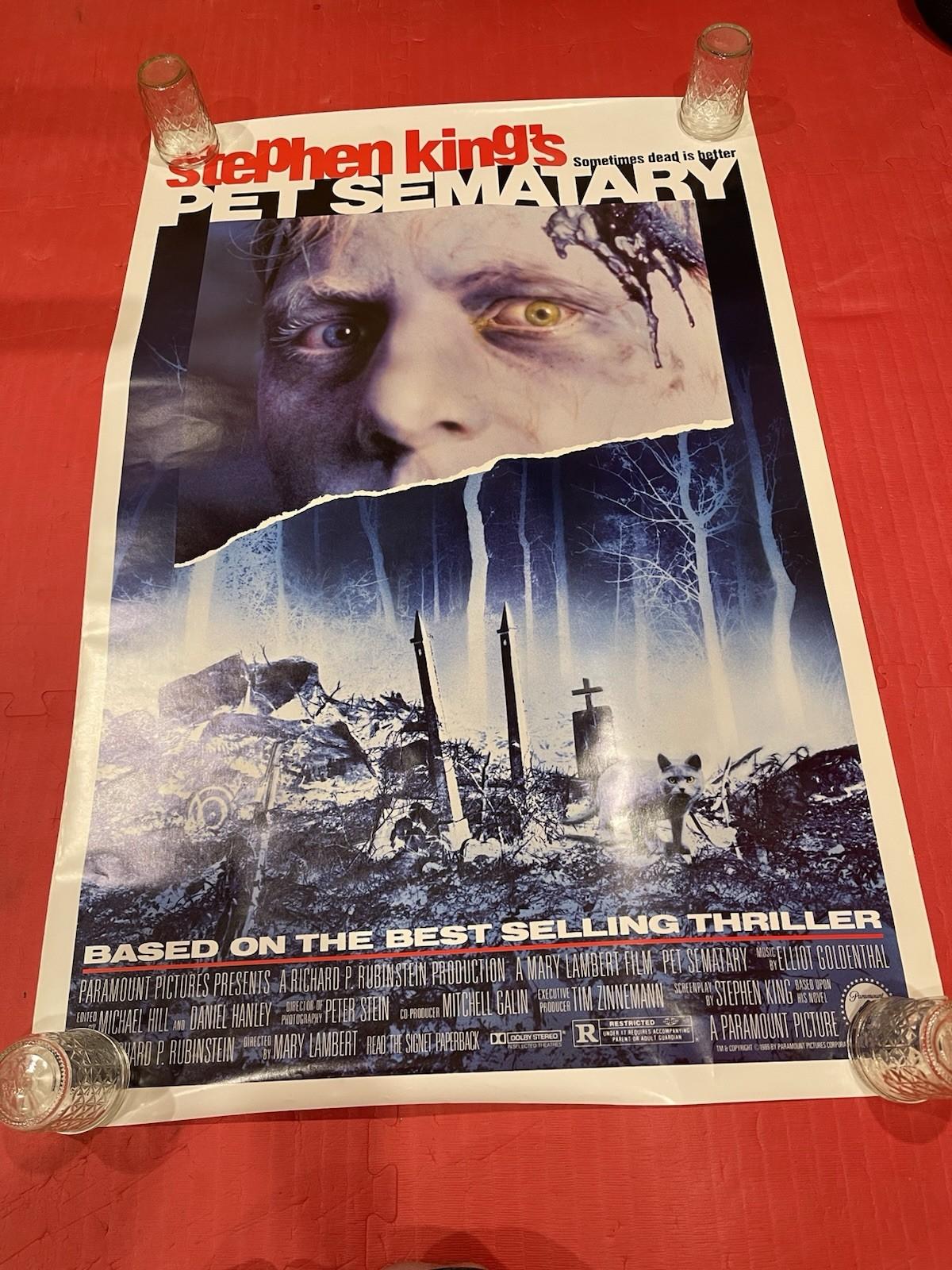 Pet Sematary Original 1989 Movie Poster 27x41 Rolled Stephen King Horror Classic