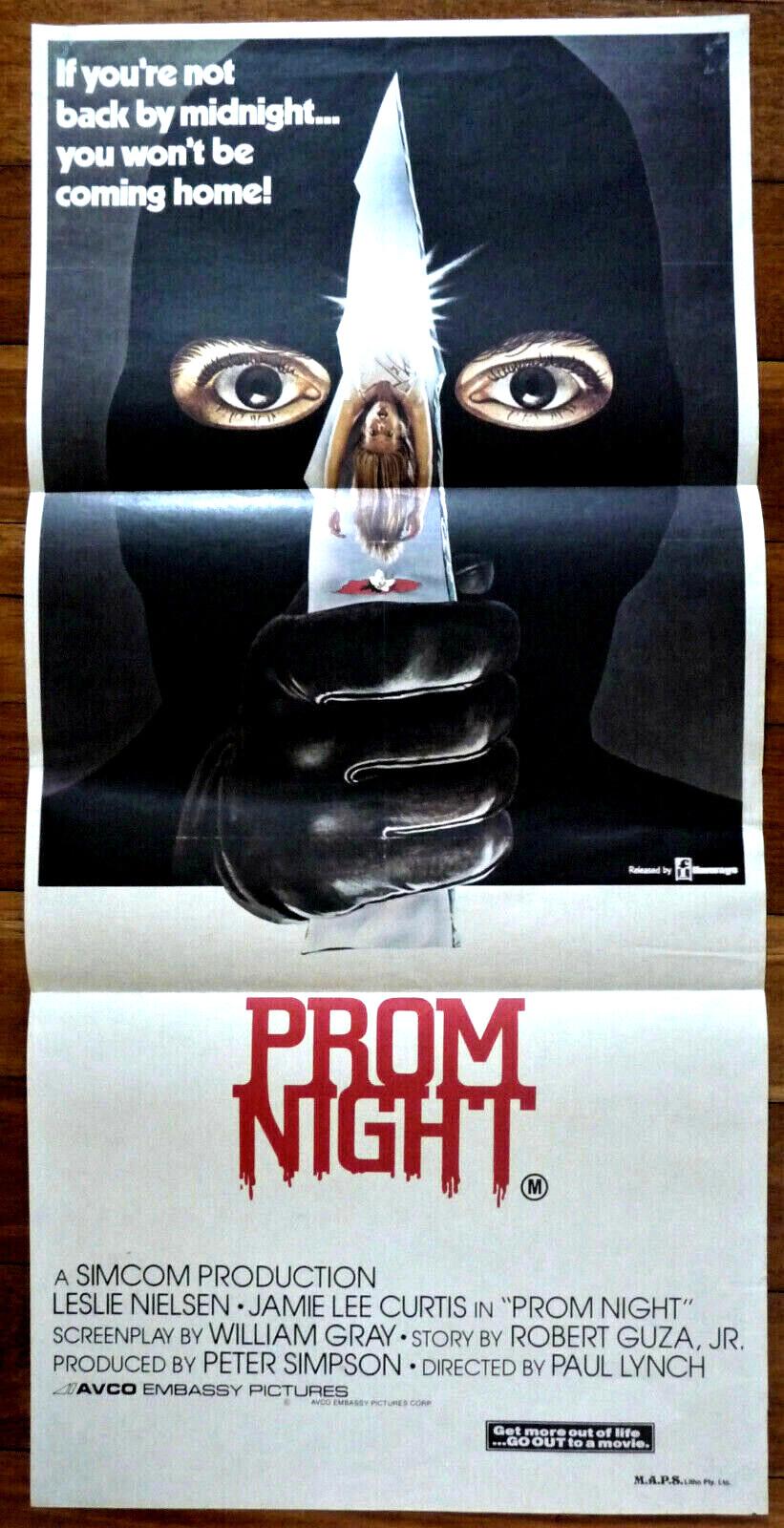 PROM NIGHT Original 1980 Australian Daybill Horror Movie Poster Leslie Nielson
