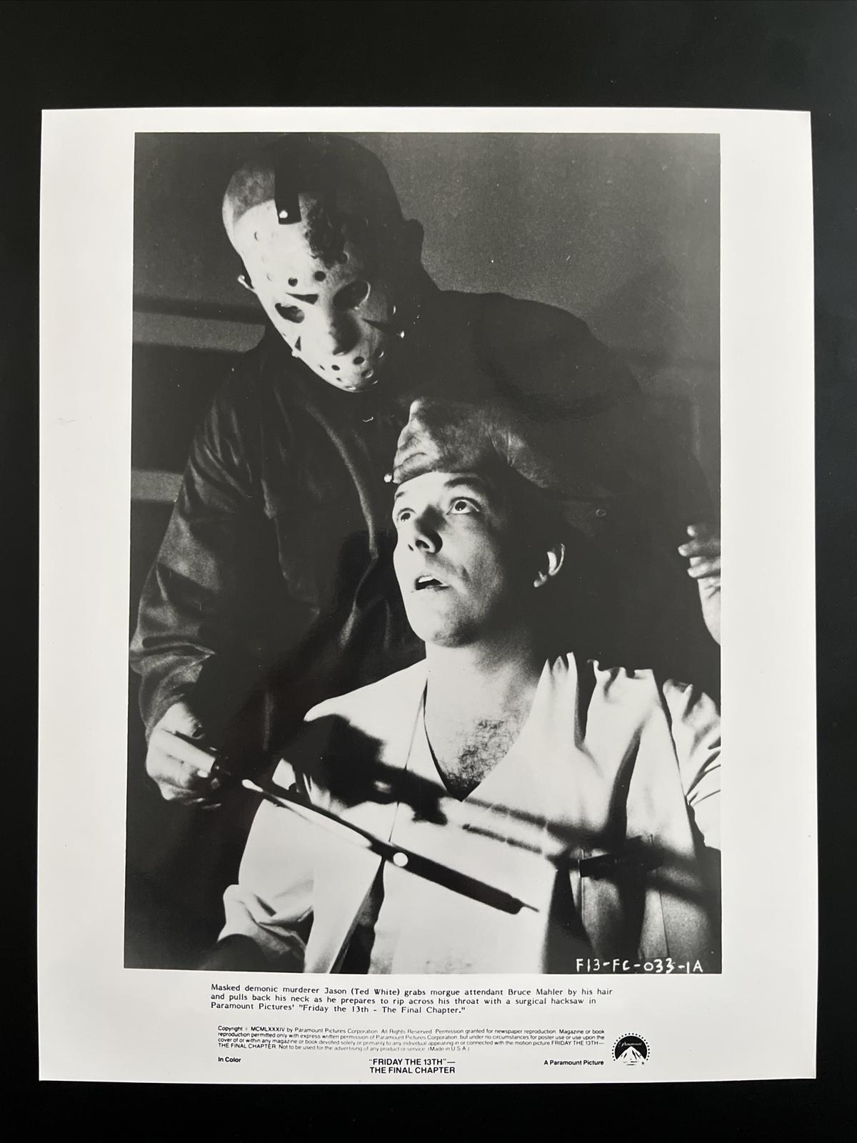 Friday The 13th The Final Chapter Press Photo 1984 Jason Horror RARE (F)