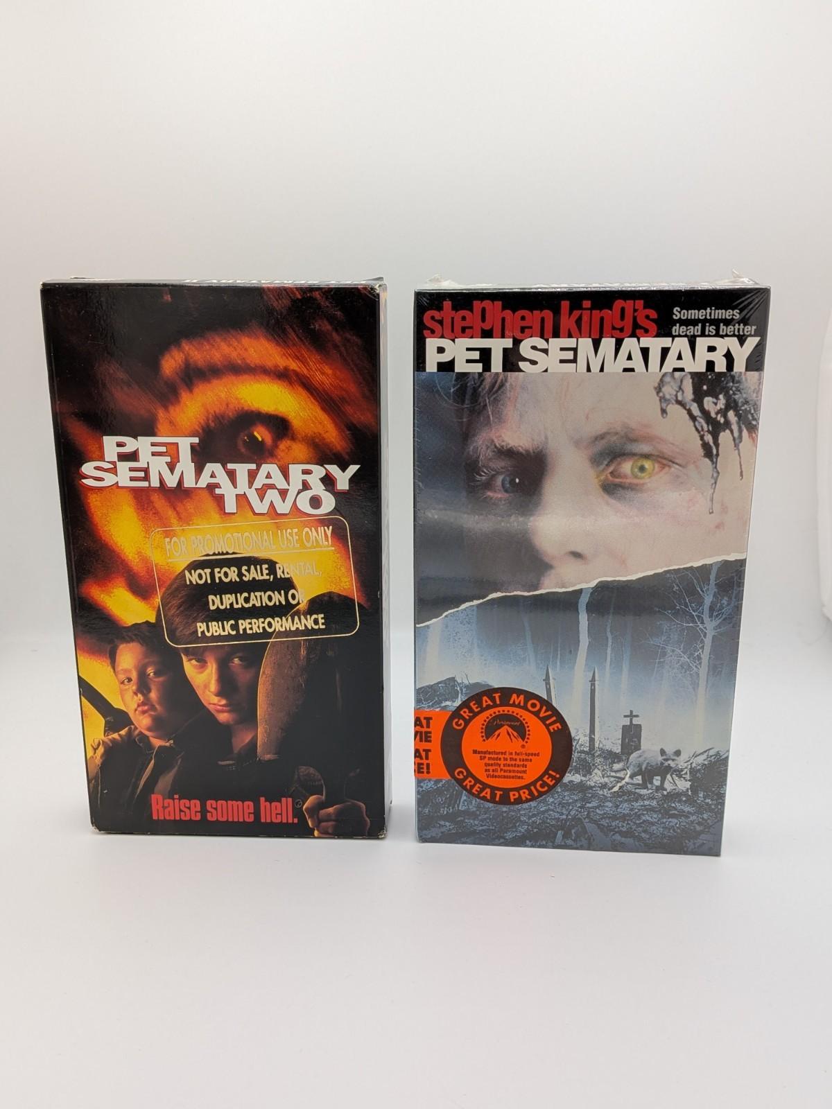 Pet Sematary SEALED vhs And Pet Sematary 2 Promo VHS Working Stephen King Lot