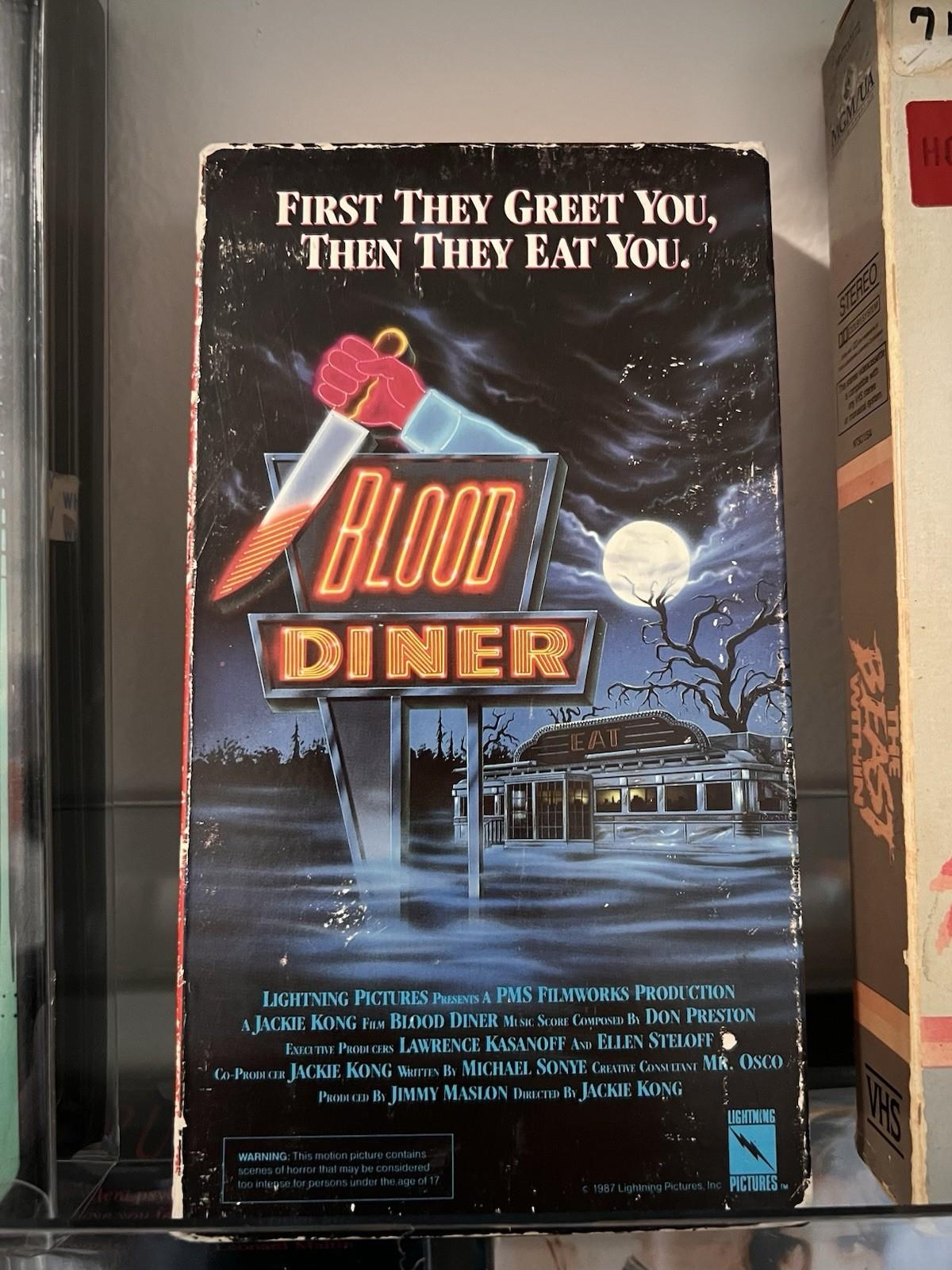 Blood Diner 1987 VHS Horror Movie Vestron Video Lightning Pictures Rare