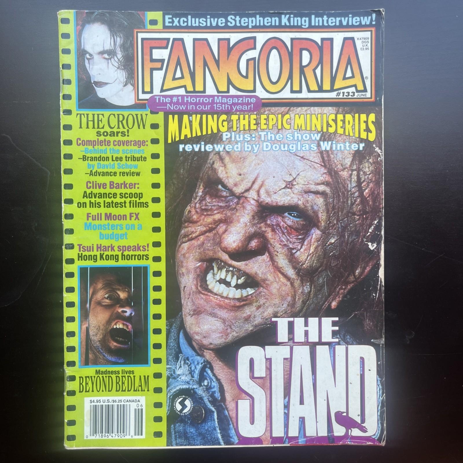 Fangoria #133 Mag Horror The Crow Clive Barker The Stand Tsui Hark Beyond Bedlam