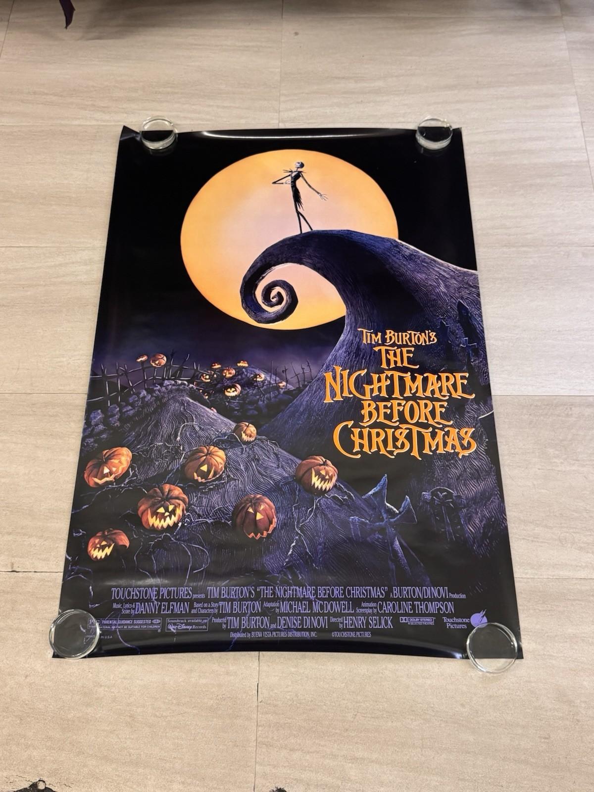Original The Nightmare Before Christmas 1993 Movie Poster Double Sided 27x40 NBC