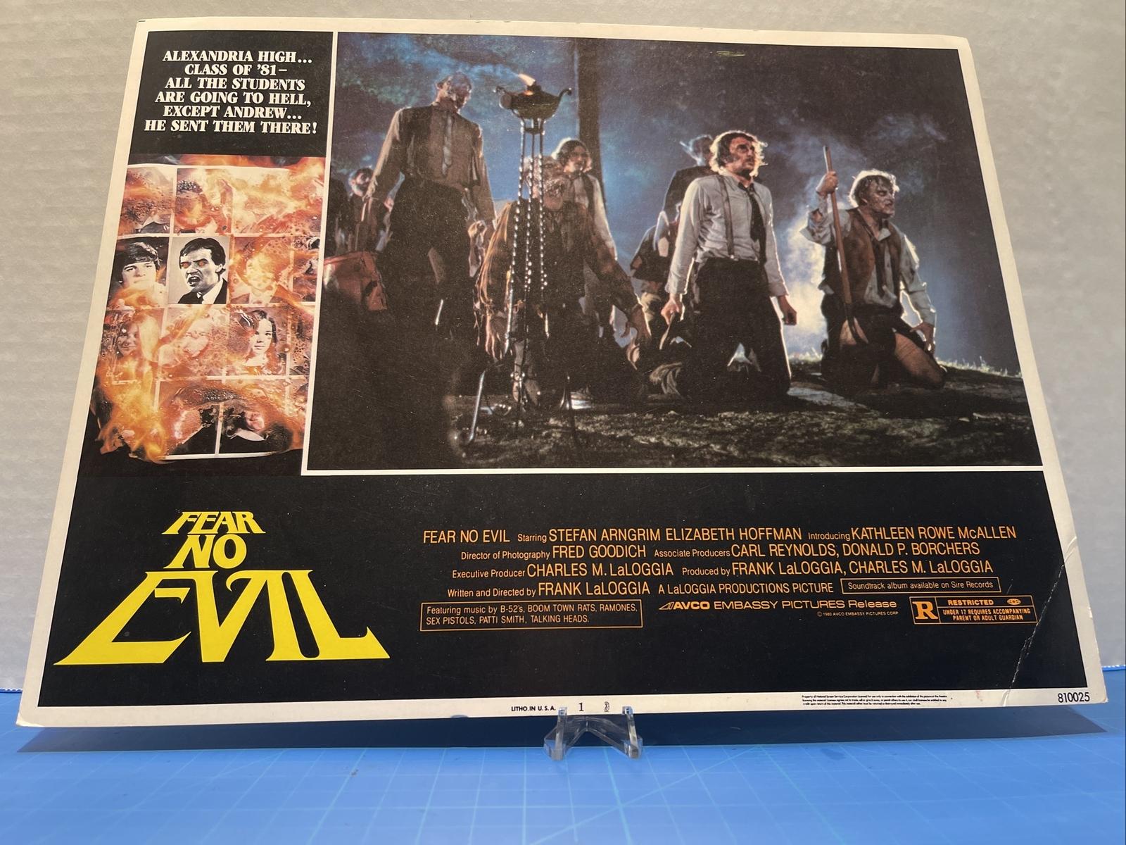 Vintage 1981”Fear No Evil” Zombie Horror Movie ORIGINAL LOBBY CARD