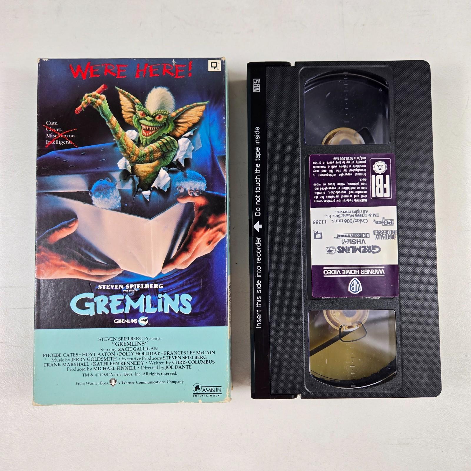 Gremlins VHS 1984 Original Slipcover Warner Home Video Steven Spielberg Vintage