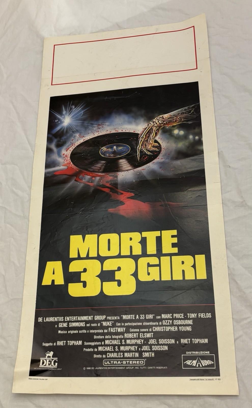 Trick Or Treat original movie poster Italian Locandina Gene Simmons Ozzy Osbourn