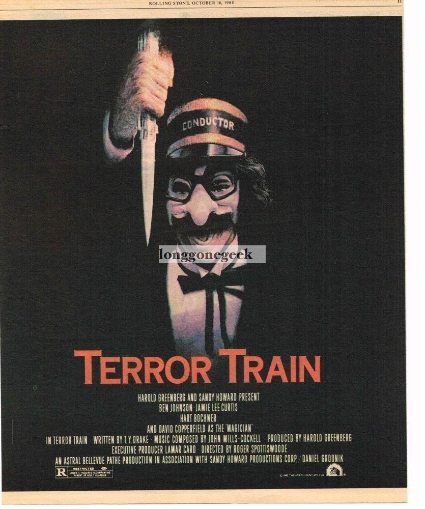 TERROR TRAIN Ben Johnson Conductor 1980 Vintage Movie Promo Print Ad