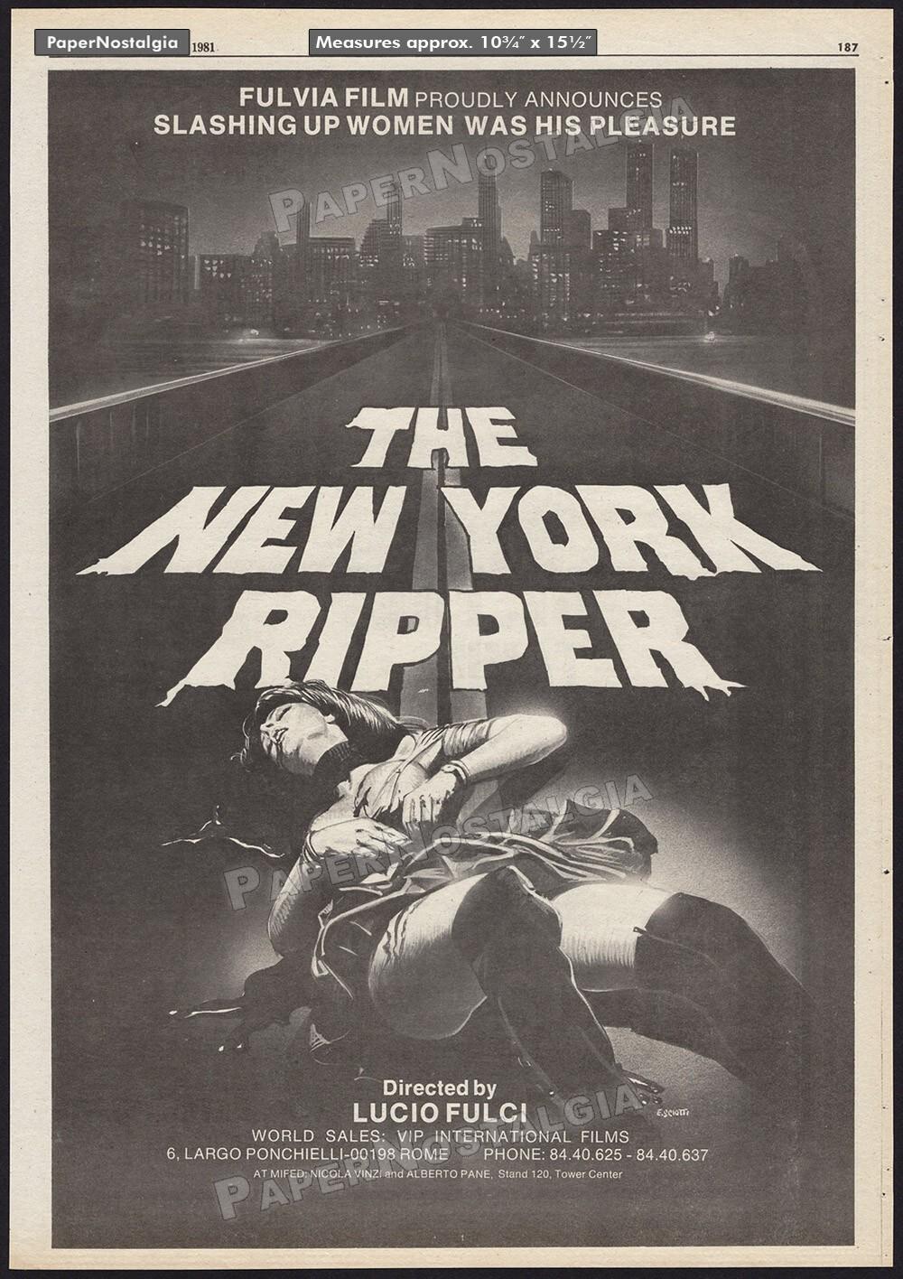 THE NEW YORK RIPPER — Original 1981 Trade AD / poster — Lucio Fulci - horror