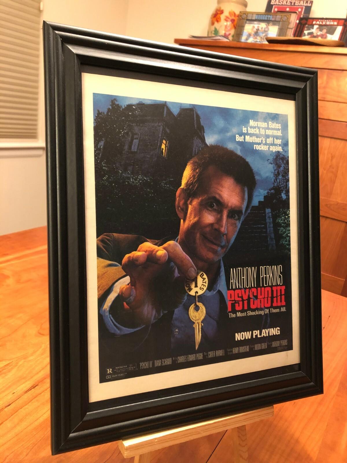 BIG 10x13 FRAMED "PSYCHO III (3)" FILM MOVIE THEATRICAL RELEASE PROMOTIONAL AD