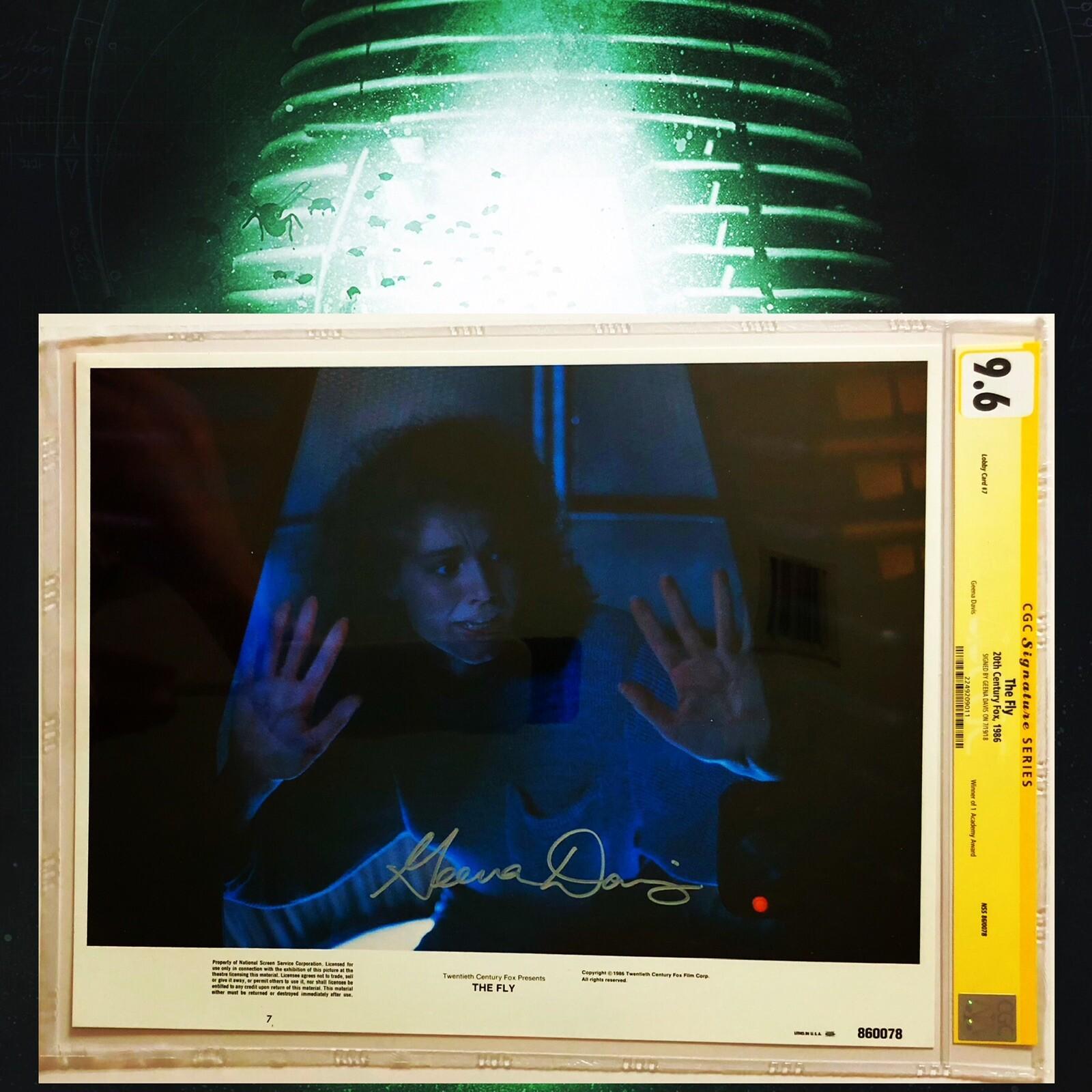 CGC 9.6 SS The Fly Lobby Card #7 signed by Geena Davis 11x14 1986 Cronenberg