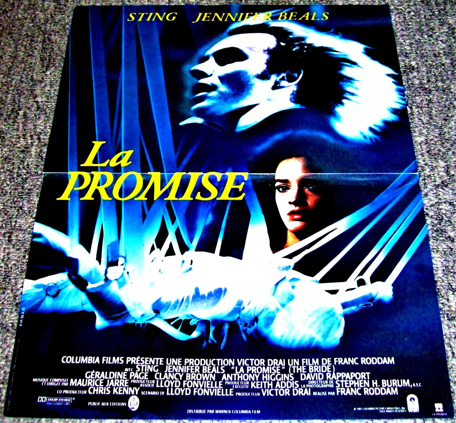 THE POLICE STING REALLY FABULOUS RARE FRENCH PROMO POSTER 'THE BRIDE' FILM 1985