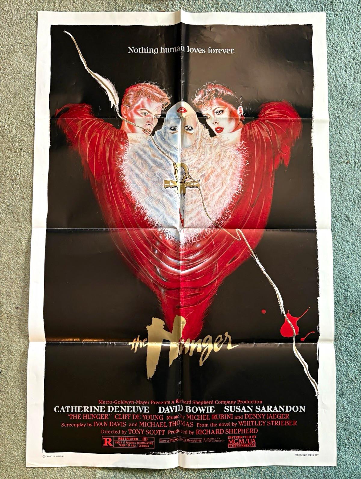 The Hunger Original One Sheet Movie Poster Catherine Deneuve Bowie Sarandon R