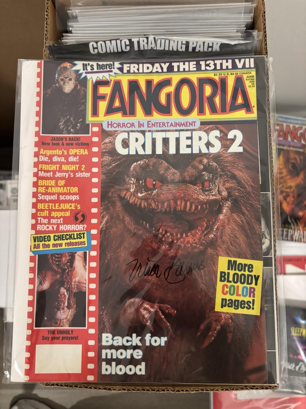 Fangoria Mag #74 June 1988 Critters 2 SIGNED BY WRITER & DIRECTOR MICK GARRIS!