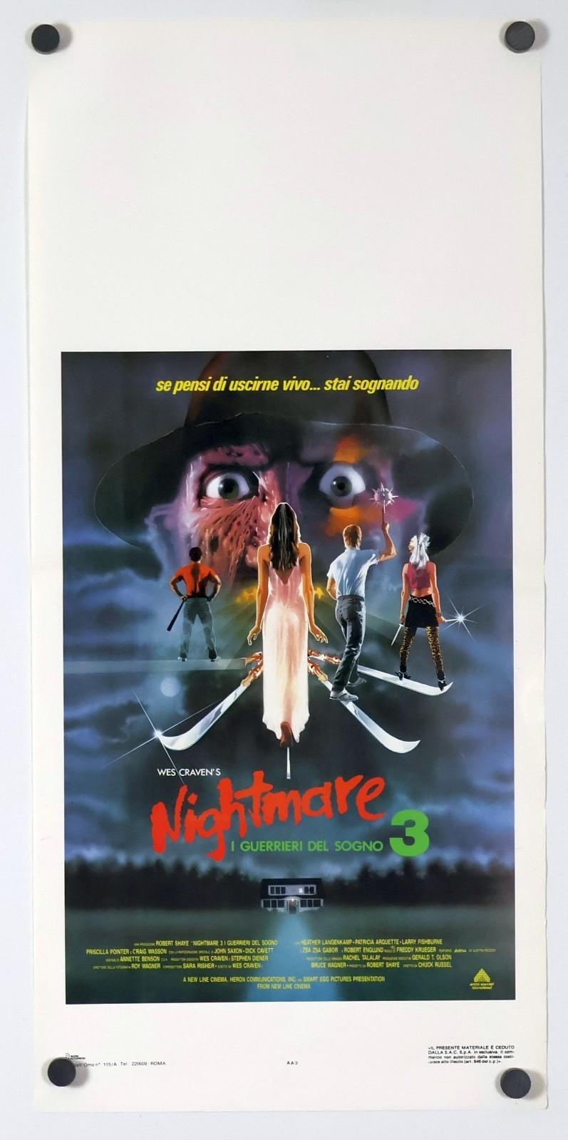 Nightmare On Elm Street 3 Dream Warriors - original movie poster IT Locandina