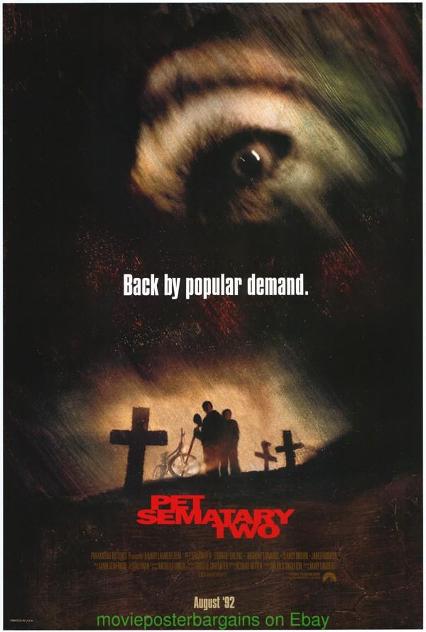 PET SEMATARY 2 MOVIE POSTER ORIGINAL 27x40 Advance Version 1992 HORROR FILM