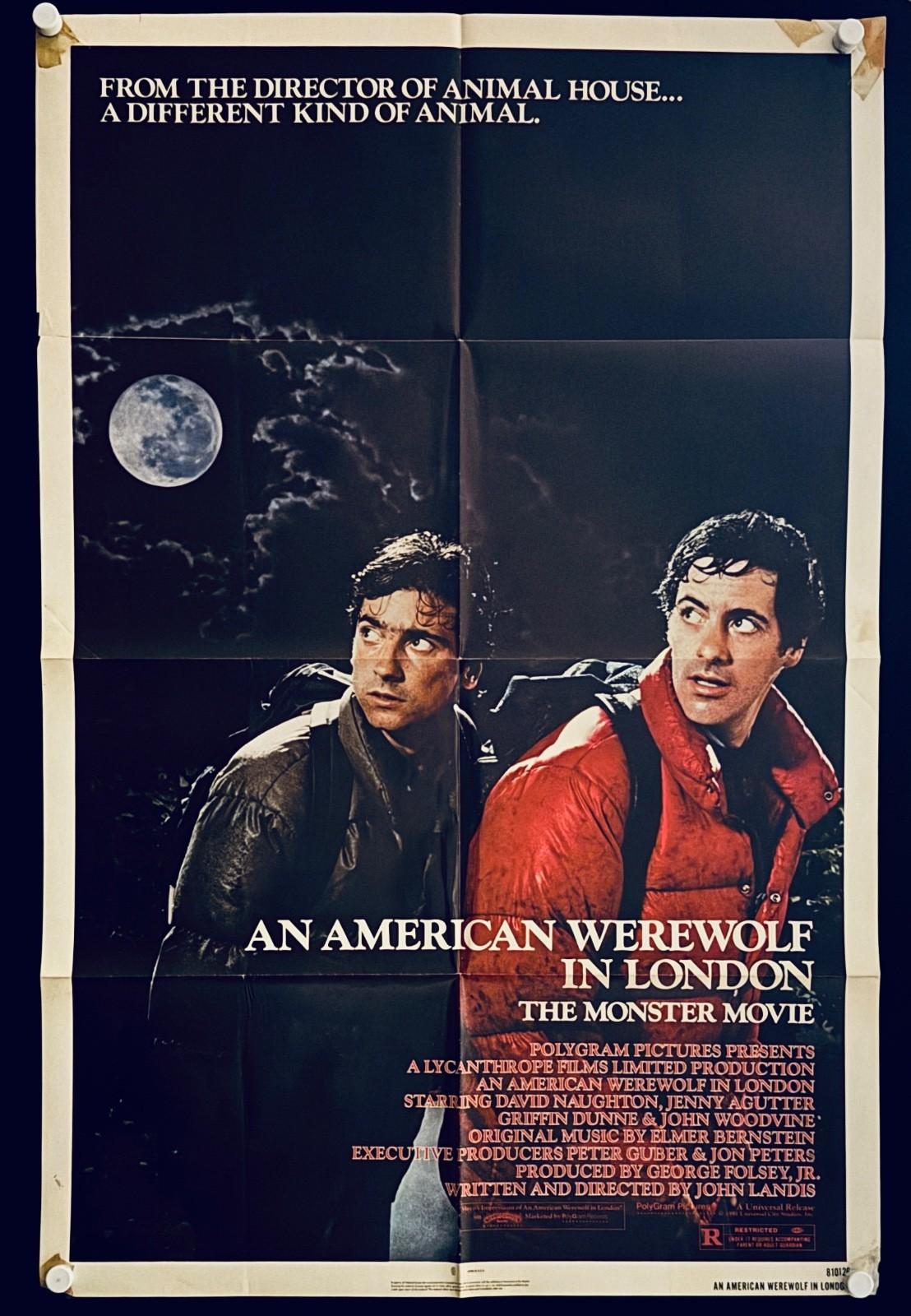 AMERICAN WEREWOLF IN LONDON (1981) Rare Vintage One Sheet Movie Poster 🔥🍿🎥