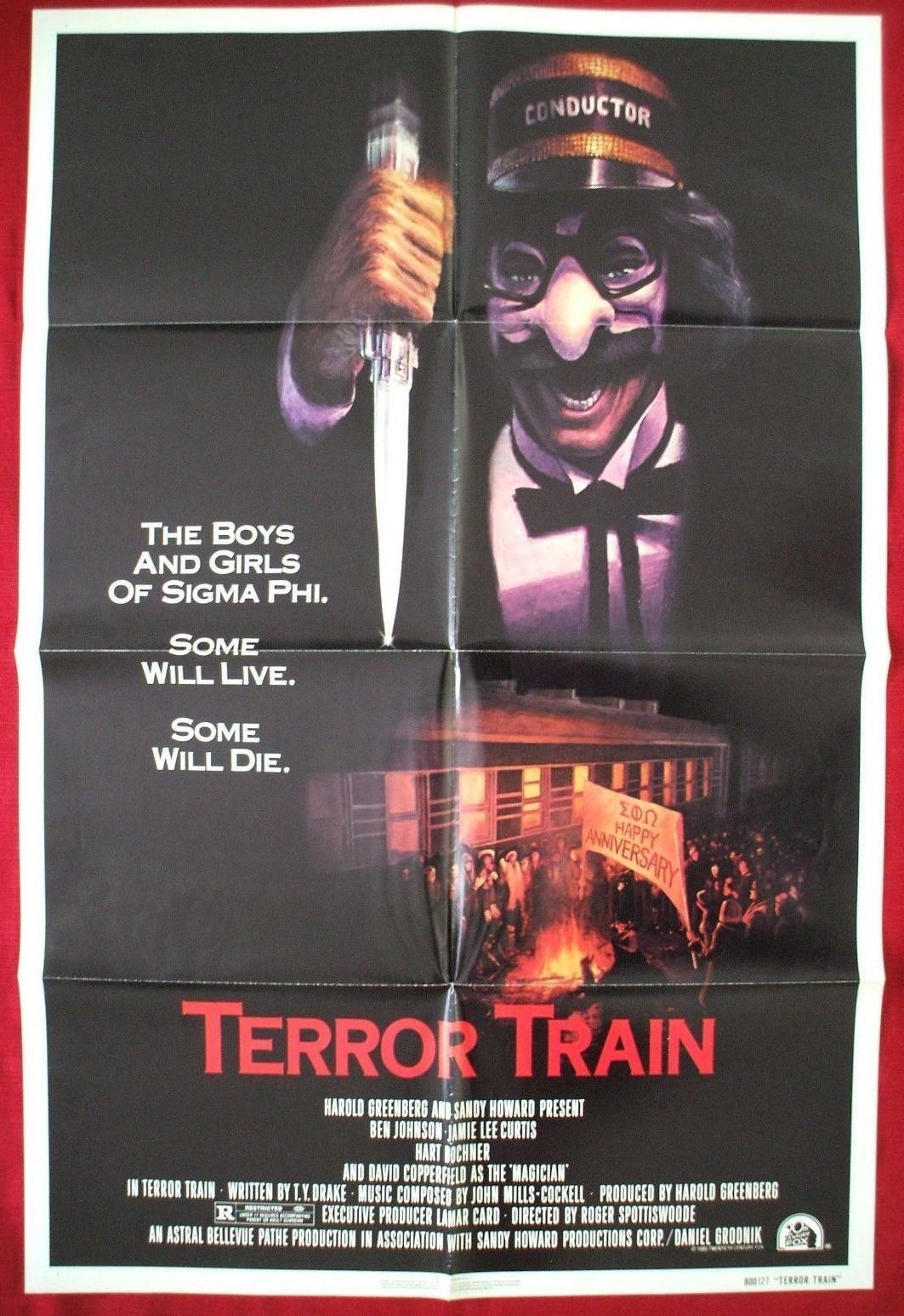 TERROR TRAIN ORIGINAL FOLDED 27X41 MOVIE POSTER JAMIE LEE CURTIS 1980 HORROR NEW