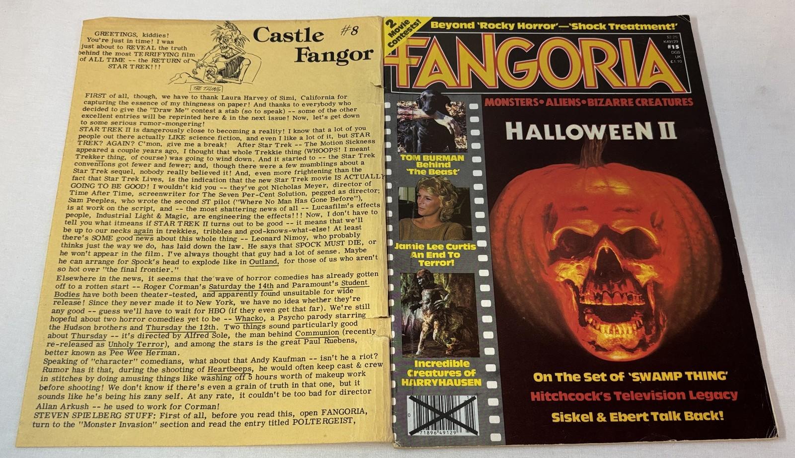 1981 FANGORIA #15 w/Castle Fangor~Halloween II, Swamp Thing, Jamie Lee Curtis