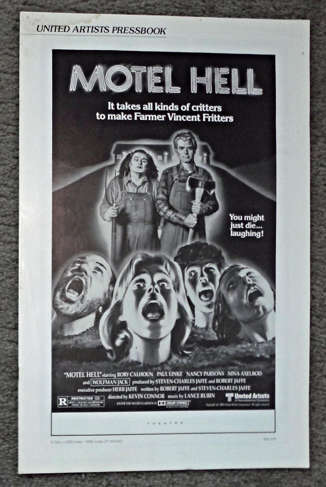 MOTEL HELL original 1980 HORROR movie pressbook RORY CALHOUN/WOLFMAN JACK