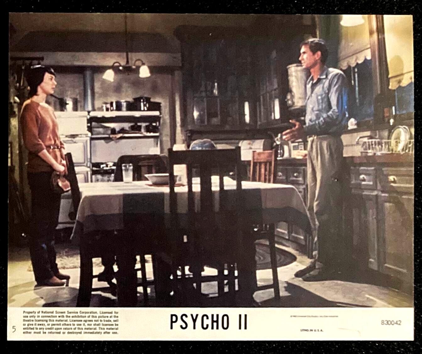 PSYCHO 2 Original Movie Lobby Card Anthony Perkins Norman Bates Slasher Horror