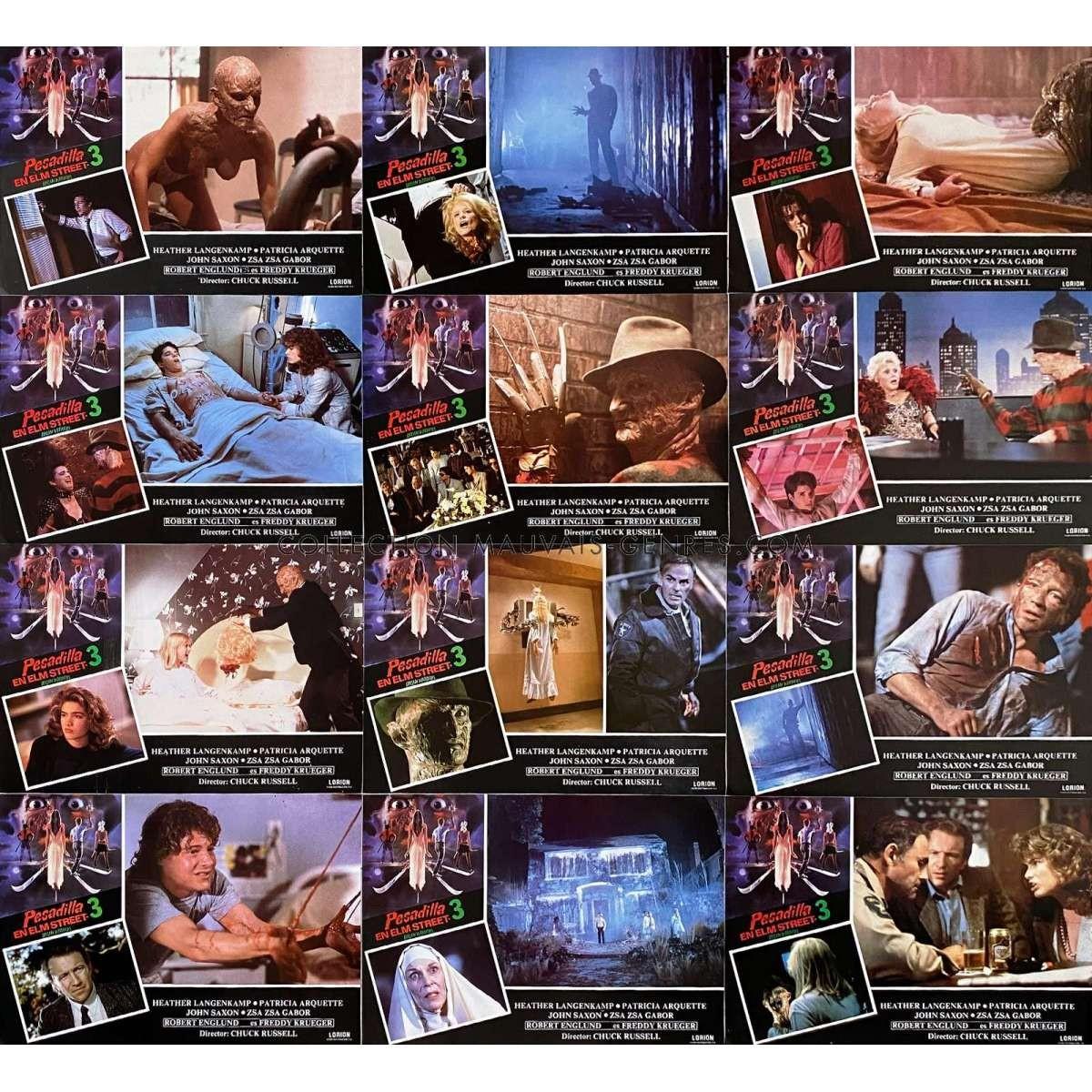 A NIGHTMARE ON ELM STREET 3 DREAM WARRIORS Lobby Cards x12 - 9x13 in. - 1987 - C