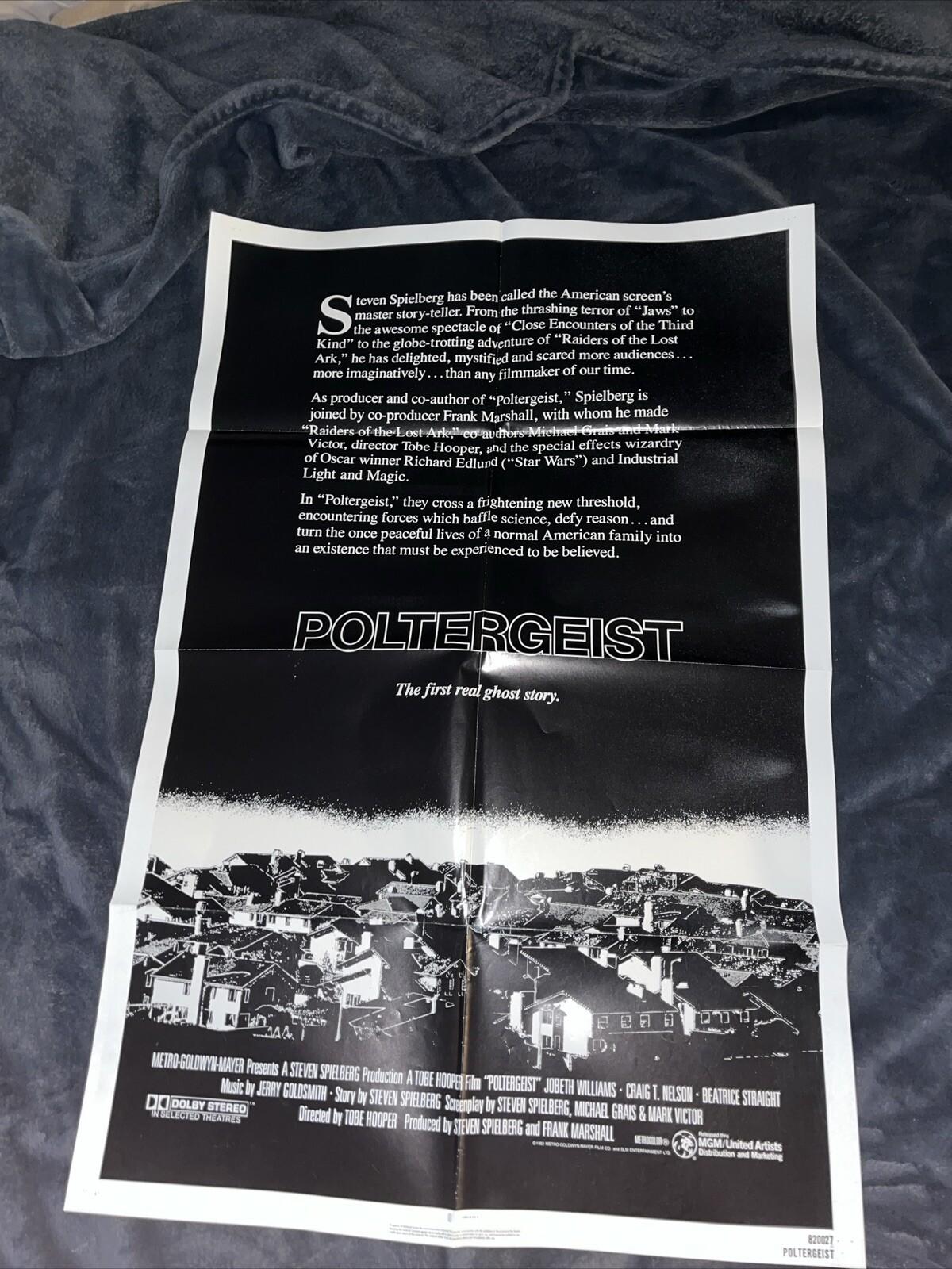 POLTERGEIST STEVEN SPIELBERG GHOST STORY 1982 1-SHEET 27”x41”