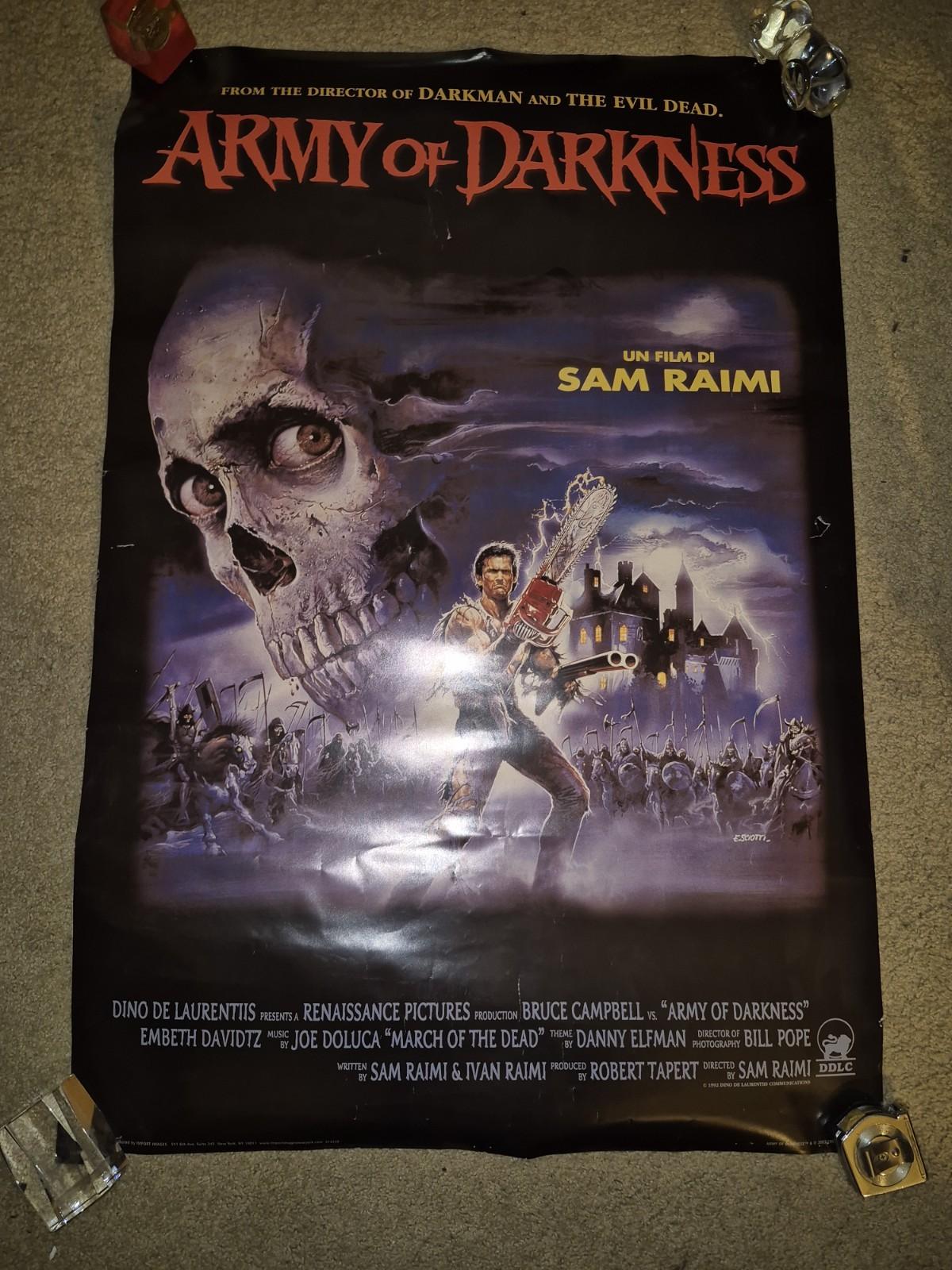 1992 Army Of Darkness Italian Film Poster 36x24 Rolled Different Art Rare W/Flaw