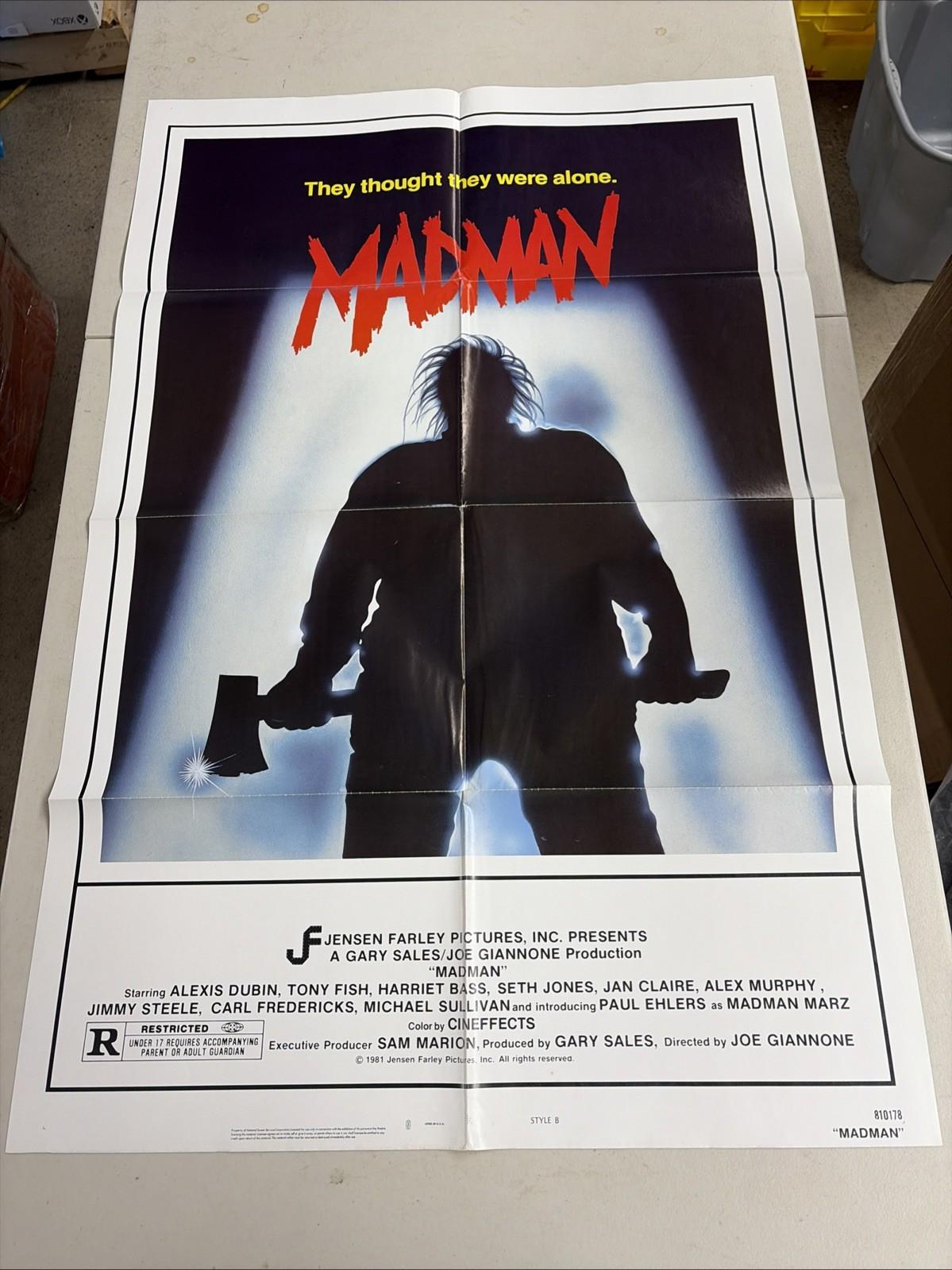 1981 Madman Original One Sheet Movie Poster 27x41"