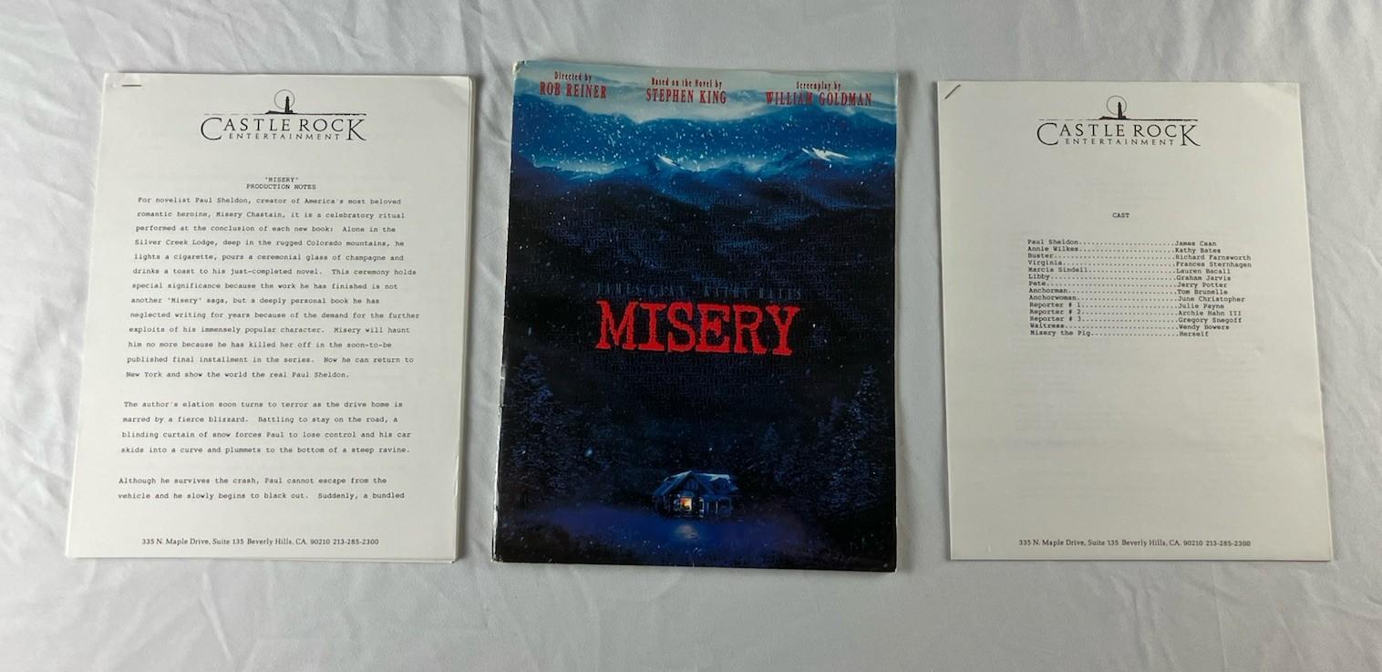 Press Kit MISERY Movie 1990 Production Booklet Folder James Caan Kathy Bates