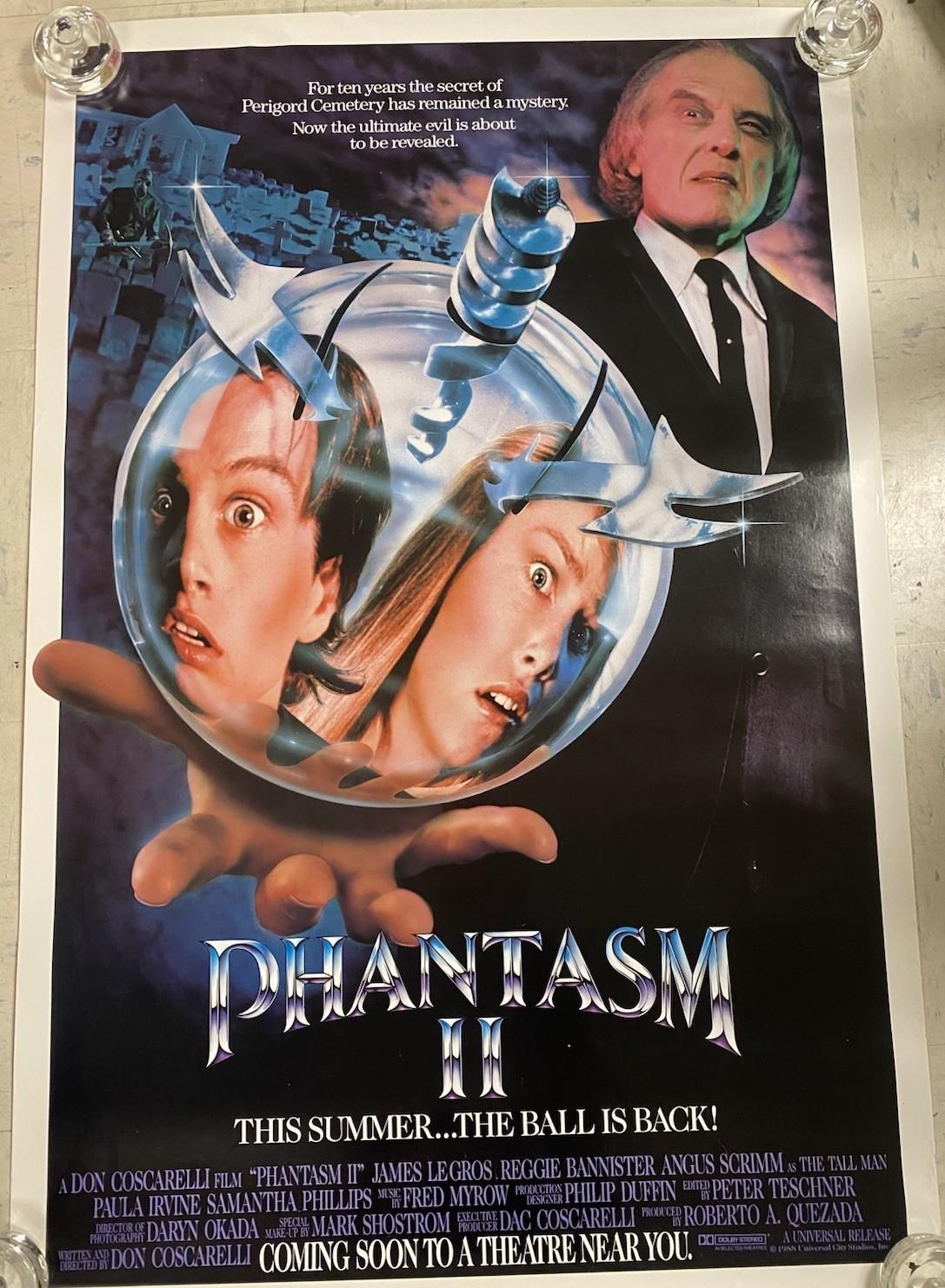 PHANTASM 2/II original ROLLED 1988 27x41 one sheet movie poster ANGUS SCRIMM