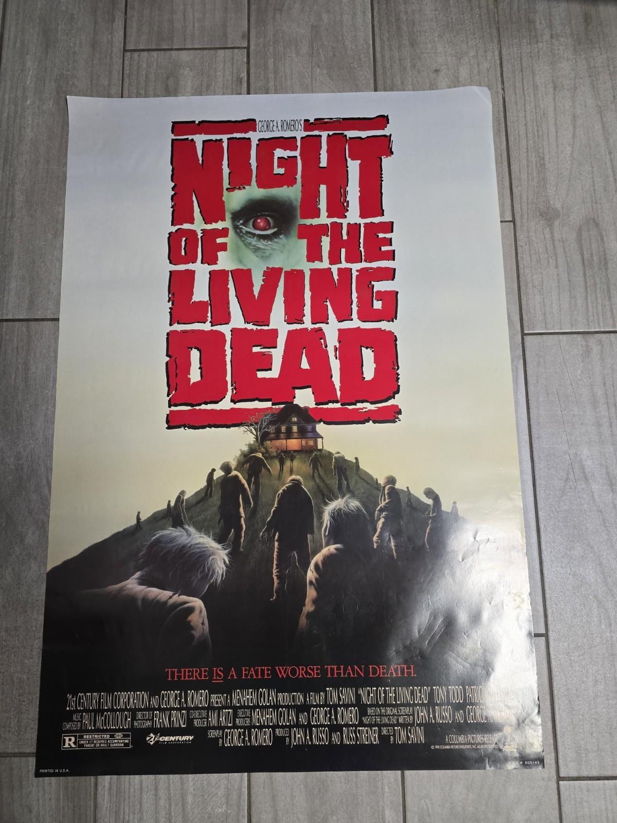 Night of the Living Dead 1990 Original Movie Poster 27x40 Tom Savini SS Horror