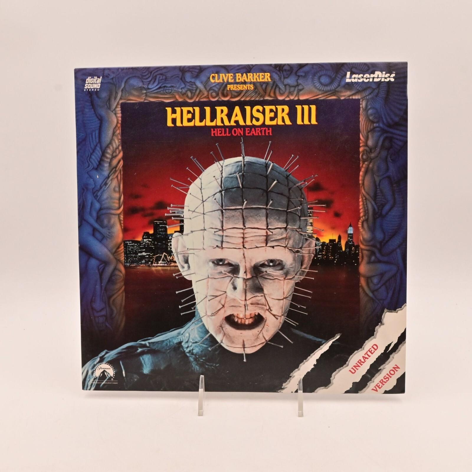 Vintage 1992 Hellraiser III Hell On Earth LaserDisc Unrated Version Horror