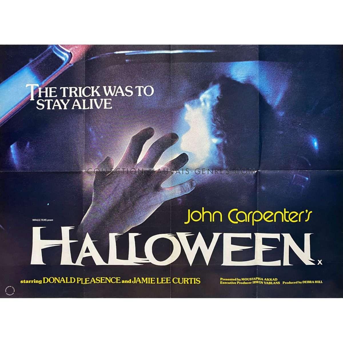 HALLOWEEN Rare Original British Quad Movie Poster - 1978 - John Carpenter, Jamie