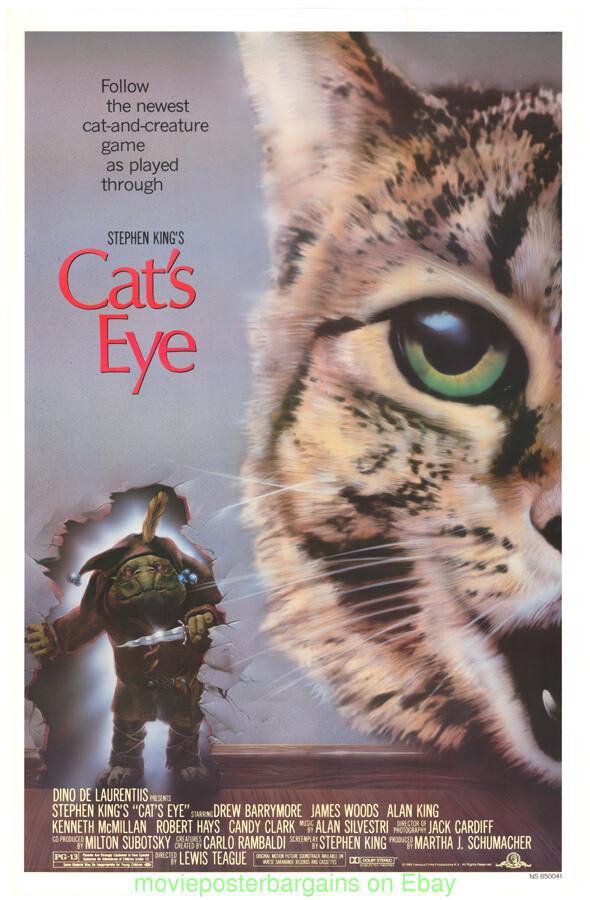 CAT'S EYE MOVIE POSTER Original 27x41 James Woods STEPHEN KING Horror Film 1985