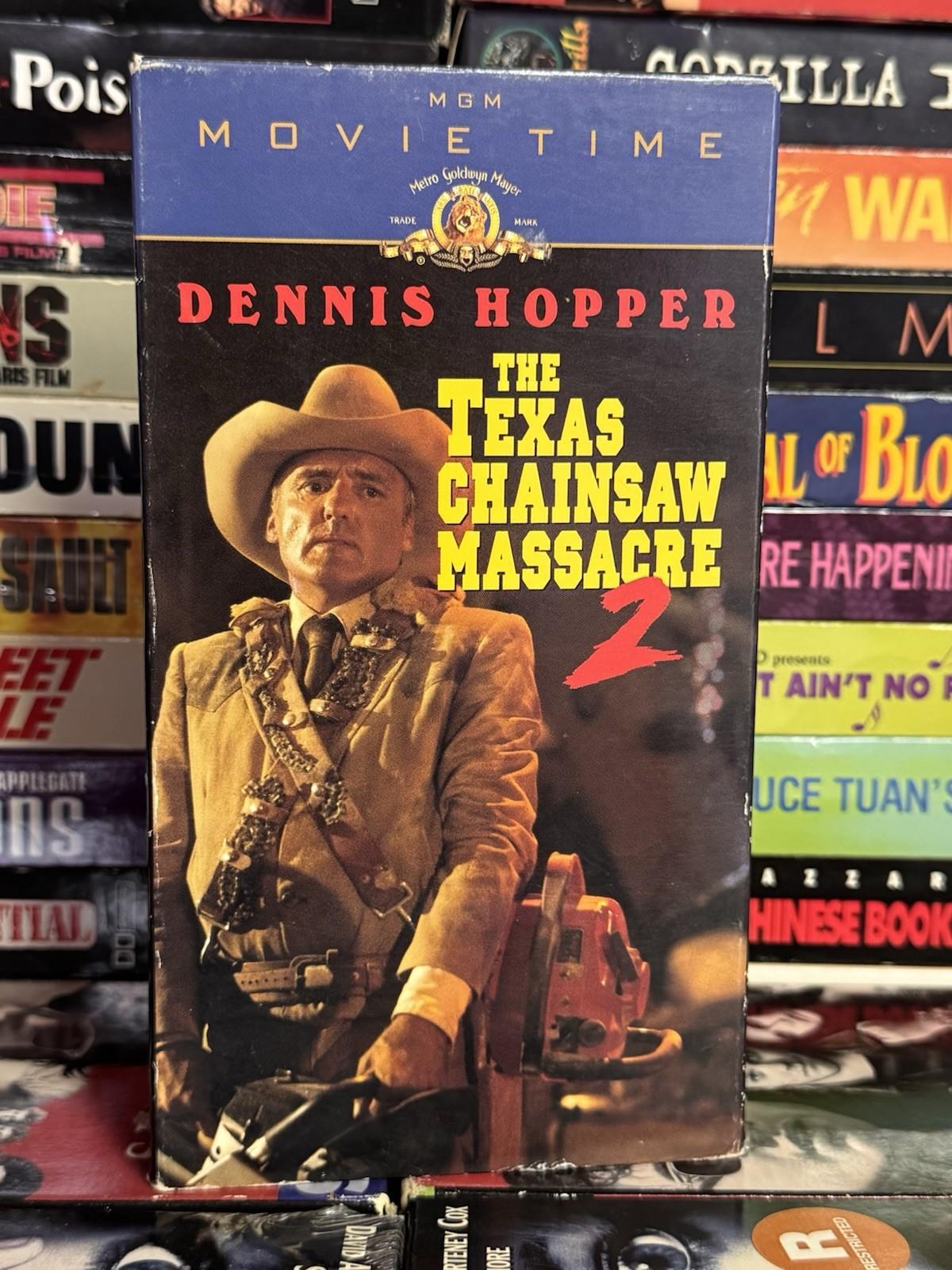 The Texas Chainsaw Massacre 2 (1986) VHS 1998 MGM Movie Time Tobe Hooper 