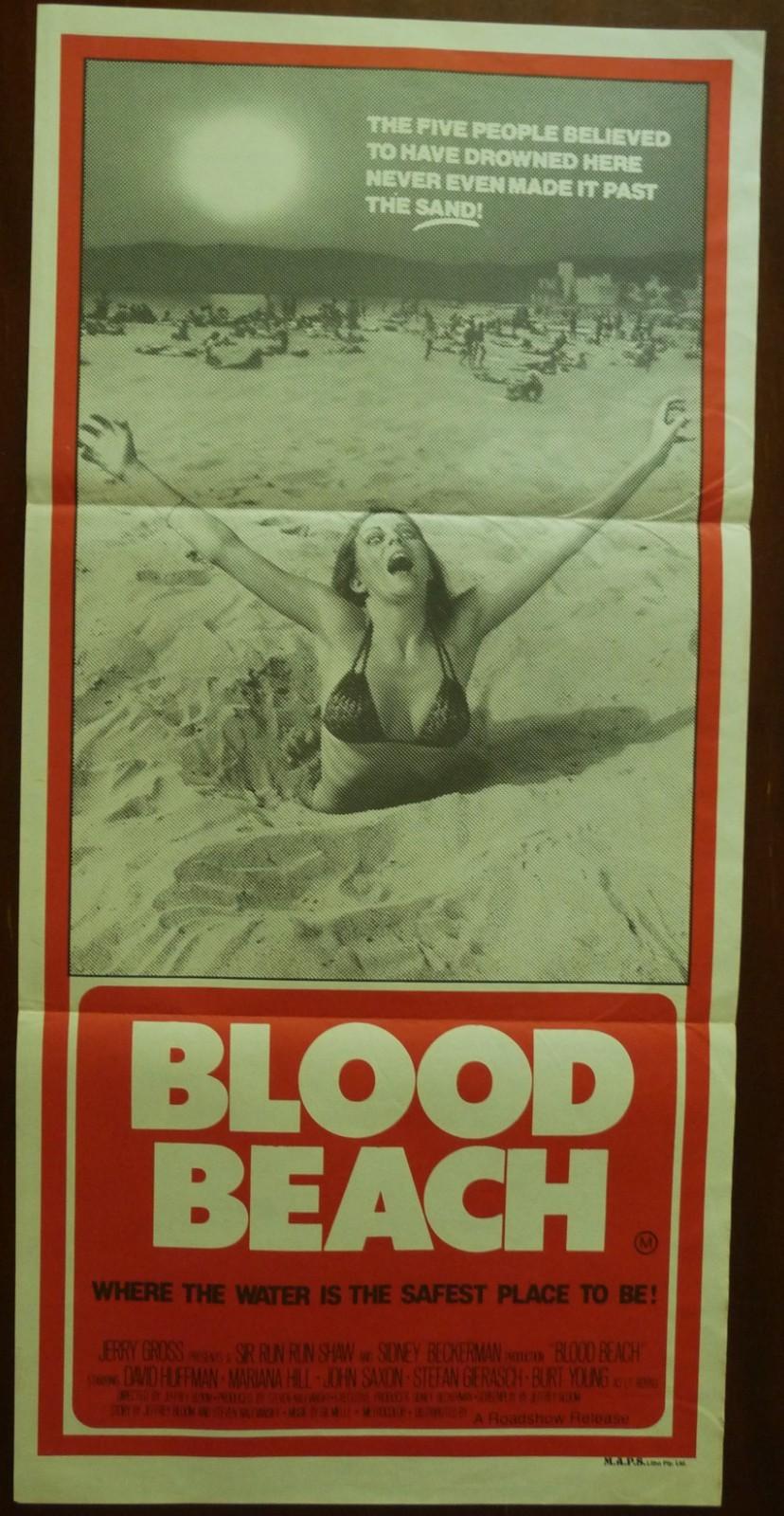 BLOOD BEACH Original 1980 Australian Daybill Horror Sci-Fi Movie Poster