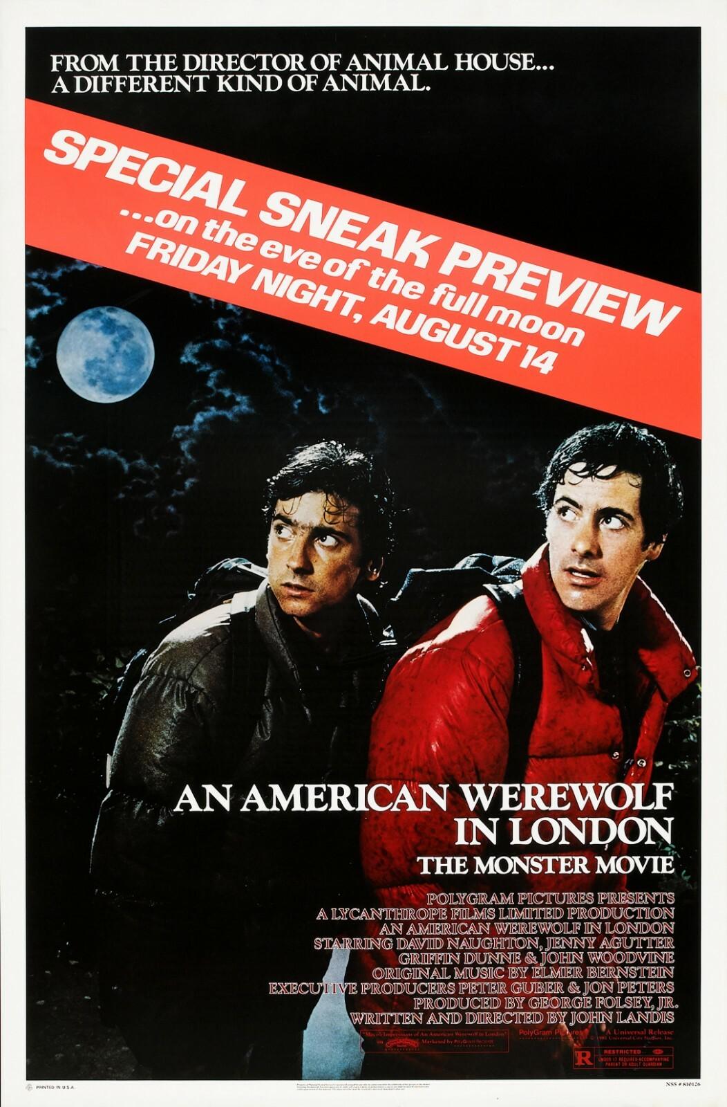 AN AMERICAN WEREWOLF IN LONDON  (1981) ORIGINAL MOVIE POSTER  -  ROLLED