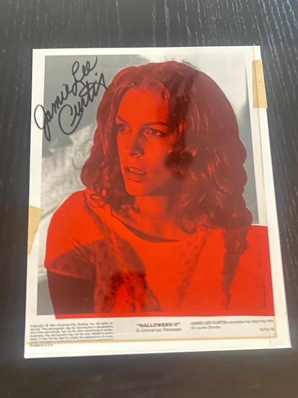 Jamie Lee Curtis Signed Acetate Original 1981 Lobby Card 8"x10" Halloween II 🎃