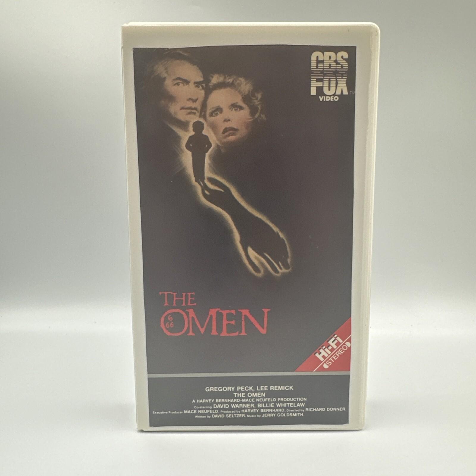 The Omen 1976 VHS, 1984 Release, Open w/ Shrink Attached (CBS FOX) Clamshell