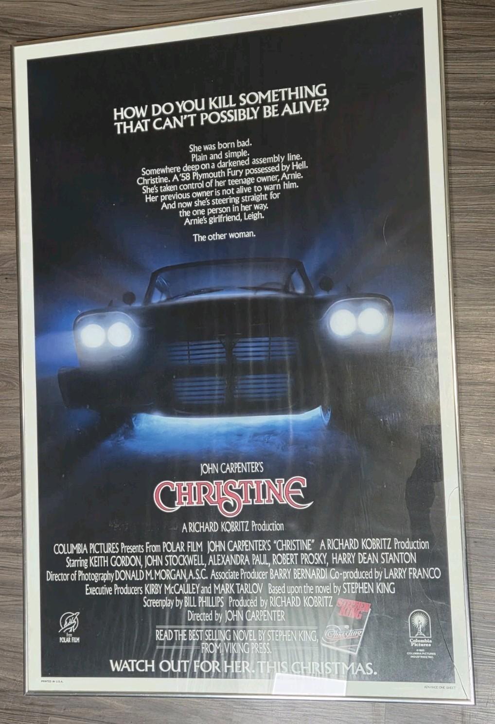 1983 John Carpenter's CHRISTINE Original ADVANCE ONE Movie Poster -  41x27 