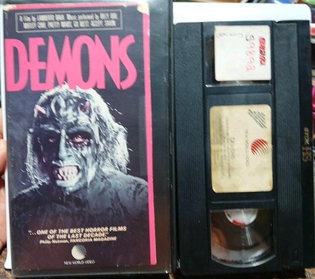 Demons (VHS, 1985) Dario Argento Bava Horror New World Video Rare OOP Cut Box