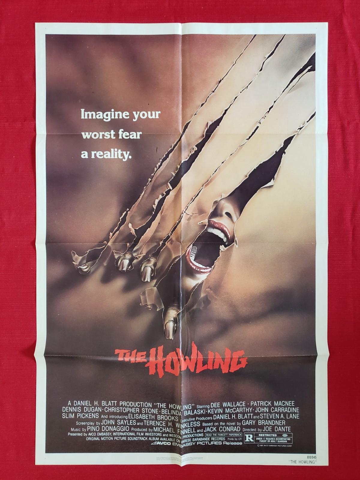 THE HOWLING * 1981 ORIGINAL MOVIE POSTER 1SH WEREWOLF HALLOWEEN HORROR CLASSIC