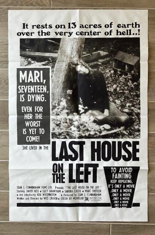 LAST HOUSE ON THE LEFT ORIGINAL RARE MOVIE POSTER 1972 WES CRAVEN SANDRA PEABODY